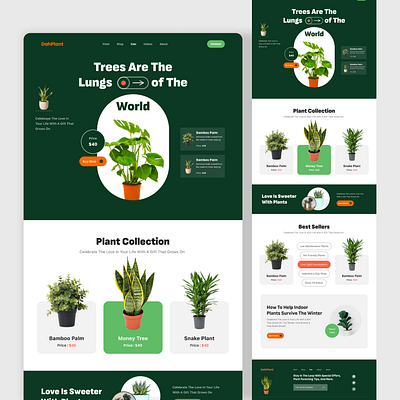 Dah Plant - Plant Website Landing Page and buy design ecommerce landingpage online plant plants sales sell ui uidesign uiux uiuxdesign userexperience userinterface ux website