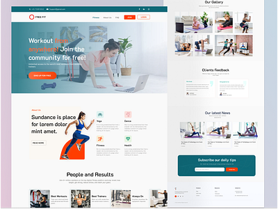 Fitness club Website design fashion fashion landing page graphic design grow your business landing page ui