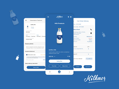 Milk more App Design android app app design app designer application designers design graphic design iosapp milk delivery app milk more app design mobile app design trending app design ui ux