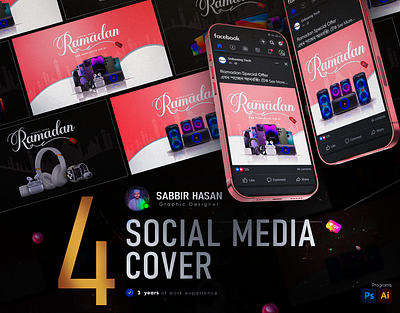 Celebrate Ramadan with Social Media Cover Design banner branding cover cover design design graphic design illustration logo social media thumbnail design typography ui vector