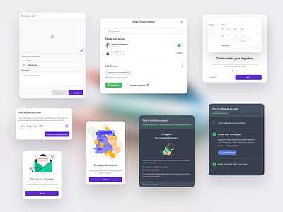 UI components app design components design figma components file sharing app graphic design illustration landing page logo mobile design components project management site ui ui design ux vector illustration web website website modals website ui components