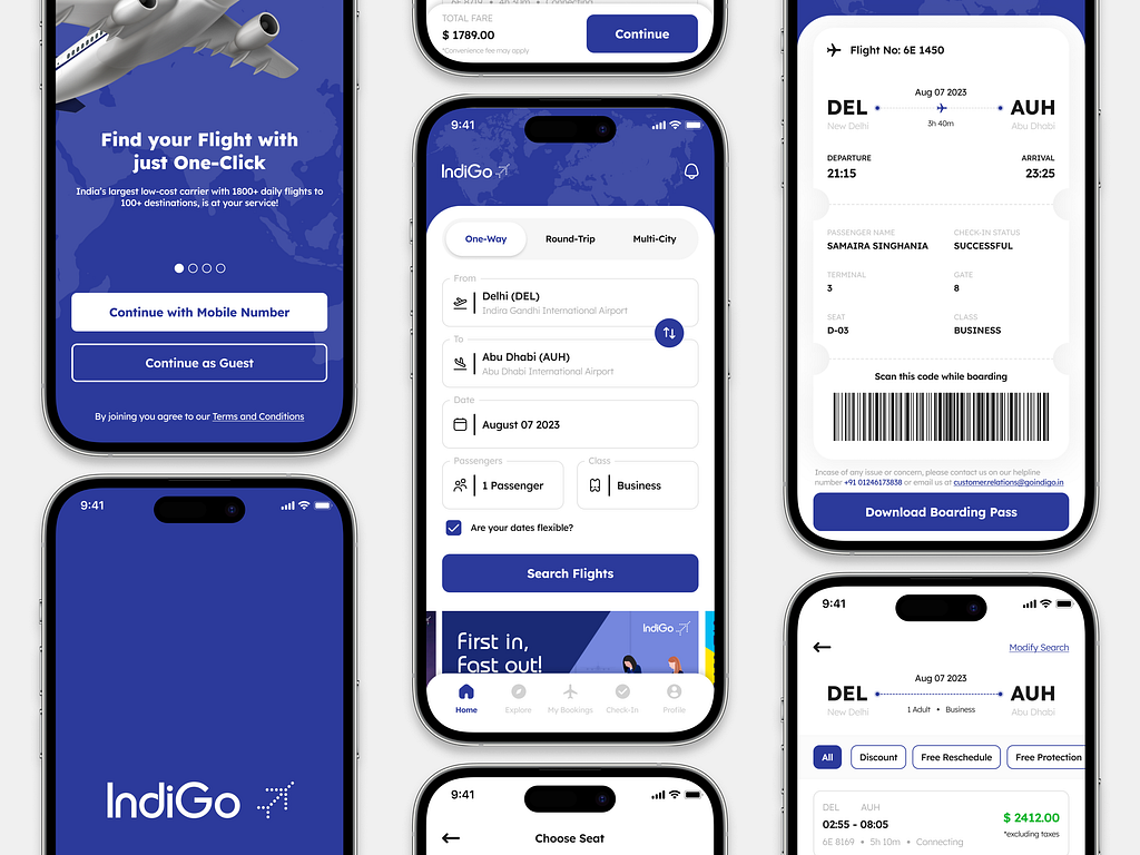 IndiGo Airlines - Mobile App Redesign by Divyansh Bhatnagar on Dribbble