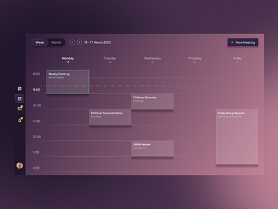 Calendar Page business productivity business productivity web app calendar design calendar design web app calendar ui gradient productivity ui user interface design visual design web app