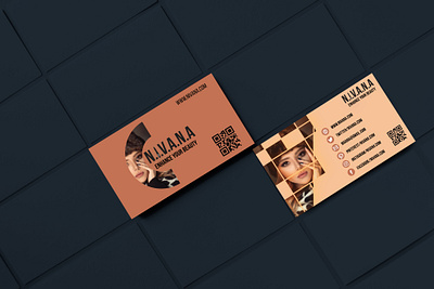 NIVANA Business Card Double Sided branding business card design fashion graphic design logo makeup typography vector