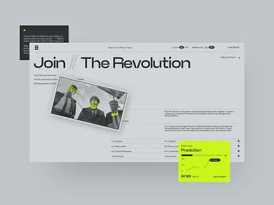 revolution clean crypto dashboard green grey industrial minimal simple ui voit web3.0 xandovoit