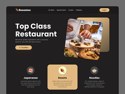 Restaurant Landing Page branding design dribbble food landing page meat restaurant sushi ui website