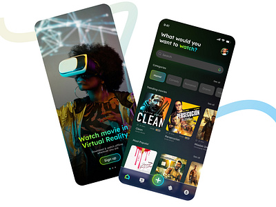 VR Movie app UI Design Concept app app design branding creative design interface design minimal mobile app movie app ui ui design uiux ux virtual reality vr