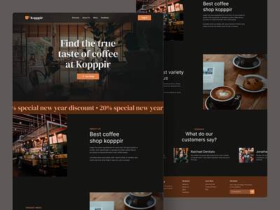 Coffee Shop Landing Page coffee coffeeshop design desktop dribbble mobile app shop ui website