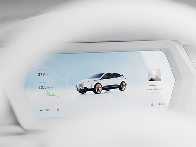 HMI Car Dashboard 3d automotive automotive ui design car multimedia interface concept hmi