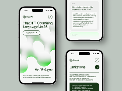 Redesign of the ChatGPT mobile interface | Lazarev. 3d adaptation adaptive ai app app interaction application chatgpt concept design home page ios mobile openai swiss style tool typography ui ux web3