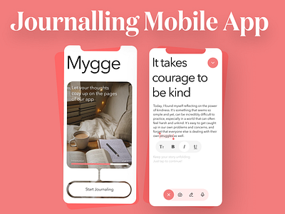 Journaling Mobile App Design app branding design graphic design illustration journaling app journaling mobile app logo typography ui ux vector