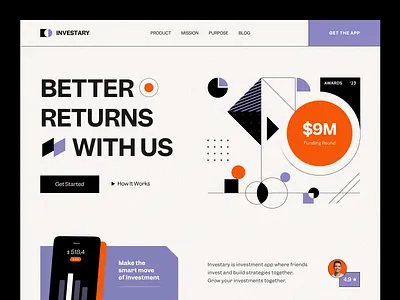 Investary Website design interface product service startup ui ux web website