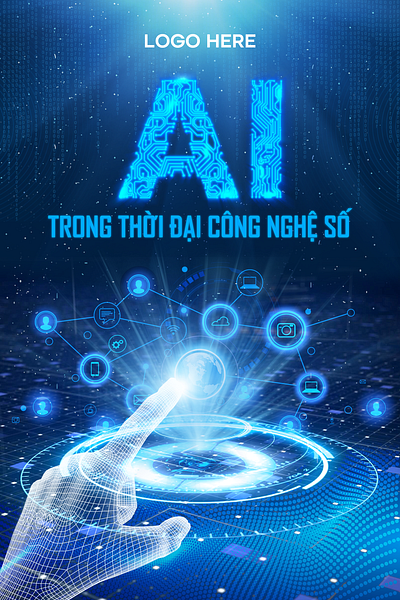 Poster Artificial intelligence (AI) Technology template abstract background ai artificial intelligence code computer data flyer language link machine poster robot smart social media technology template tool