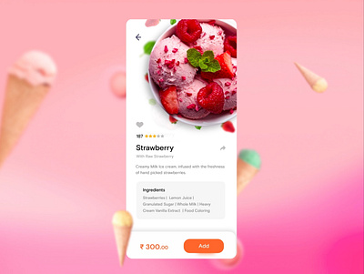 Food delivery - Mobile app 2d animation ai animation delivery food food delivery ice cream illustration interaction microinteraction motion design ui