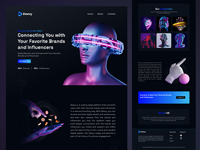 Deevy Website Design - Landing Page Design app ui ux business website dashboard design digital product figma design landing page landing page design modern design modern website nft nft website product design saas website ui ui ux design website design website ui ux design