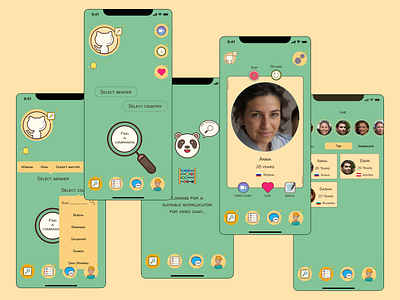 Мобильное приложение видеочат animation mobile вебдизайн видеочат мобильное приложение