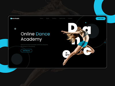 Online Dance Academy Landing Page landing page ui website
