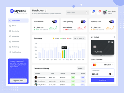 MyBank | Dashboard Design 3d animation app branding clean dashboard flat gif graphic design ios iphone logo minimal mobile motion graphics responsive simple ui website