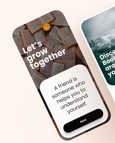 Find a book lover friend : App Design book lovers books growth life talk truth ui design webdesign