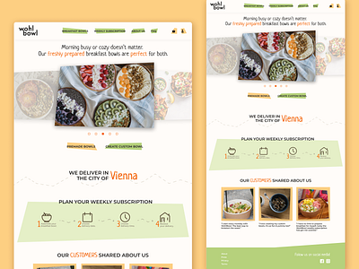 WohlBowl UI Project (Redesign) app bowl breakfast breakfast bowl calarts delivery digital design figma landing page ui ui design web web design