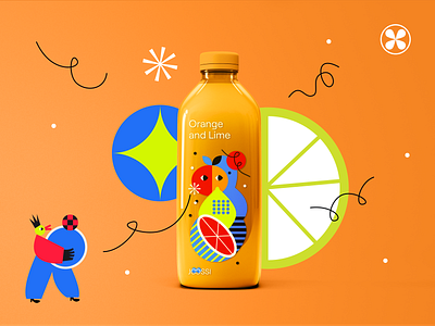 Juice Packaging Design: Citrus beverage bottle design branding business illustration design design studio digital art digital illustration drink ecommerce graphic design identity design illustration illustrator juice juice bottle marketing packaging packaging design retail