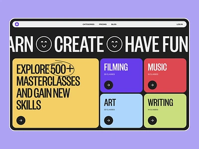 Masterclasses Platform Web Design animation branding design education graphic design home page interaction design interface landing page masterclasses motion graphics scroll ui user experience user interface ux web web design website workshops