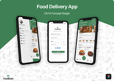 FoodDash Delivery App UX/UI Concept Design css delivery design figma figmadesign foodapp graphicdesign html mobileapp mobileappdesign ui uidesign uiux