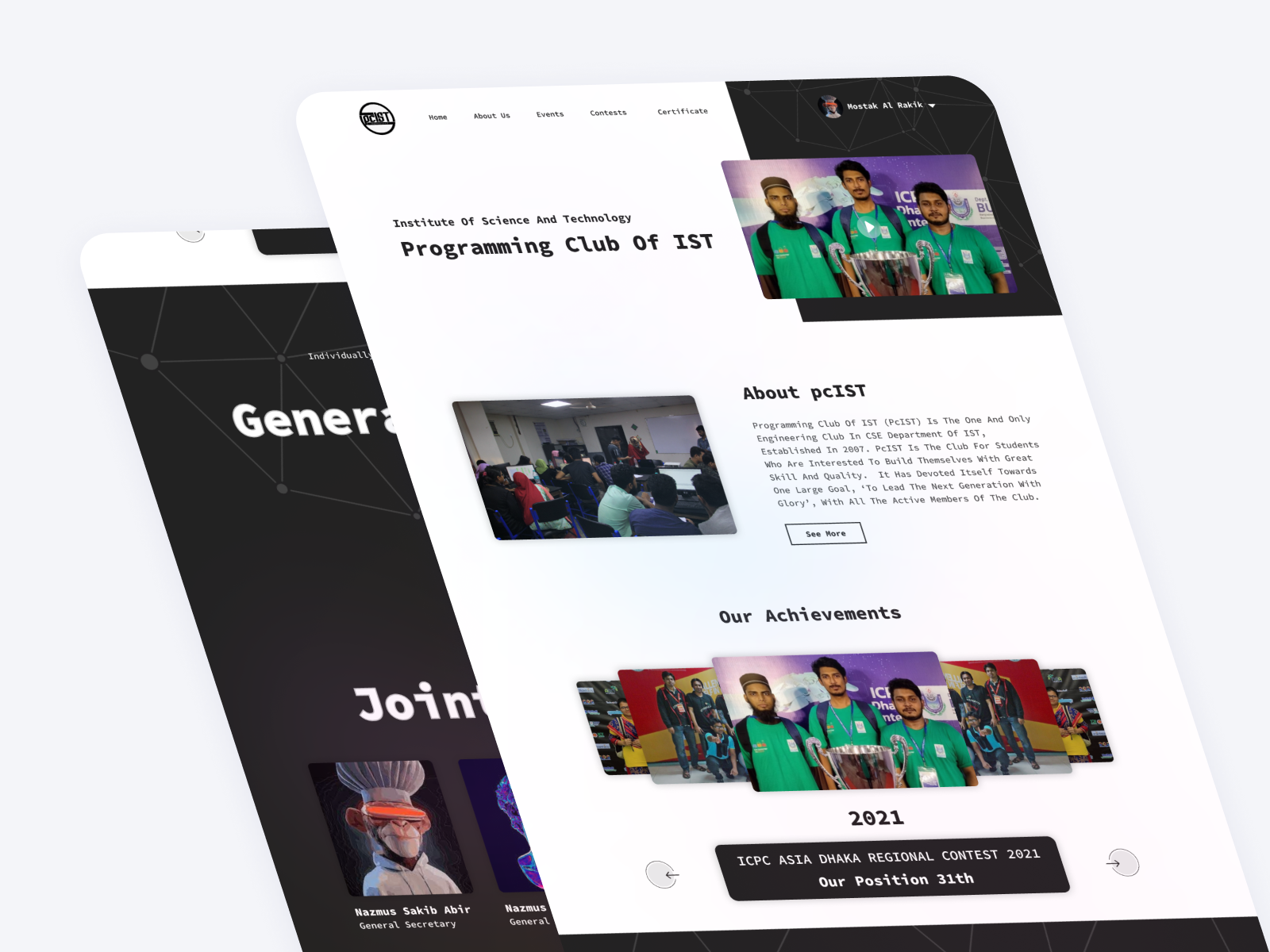 Programming Club of IST | Web UI Design by Mostak Al Mehidi Rakik on ...