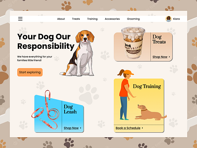 Pet care - Landing Page animal lover branding design dog graphic design illustration logo typography ui ui design ux ux design