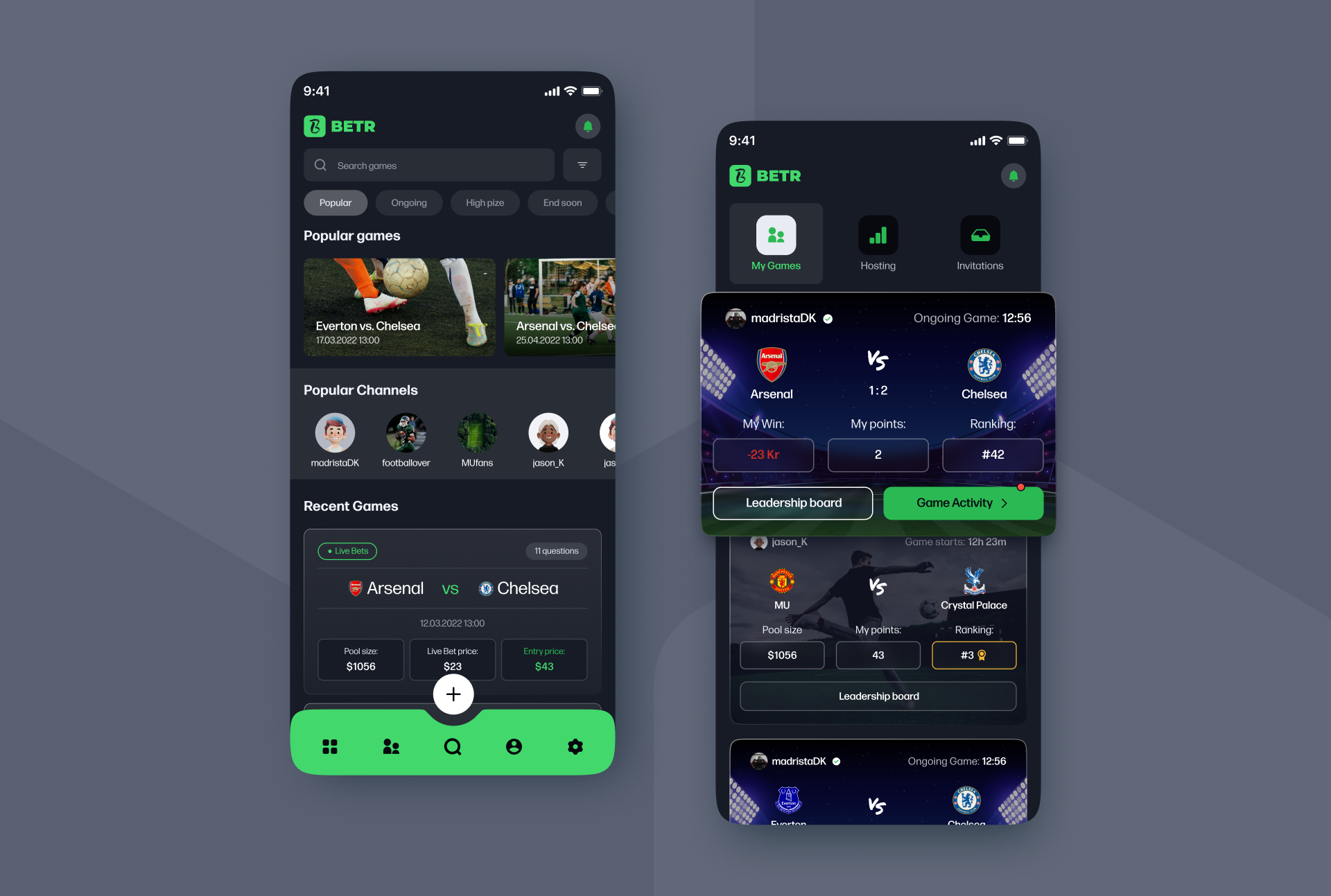 Betr | Football Betting App app concept betting betting app football app football community gambling gaming mobile app mobile design sport bet ui user expirience user interface design ux