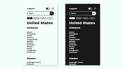 Craigslist Mobile (Redesign Concept) design minimal ui ux