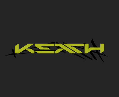 Cyber Keach brutalism cyber punk logo minimal typography
