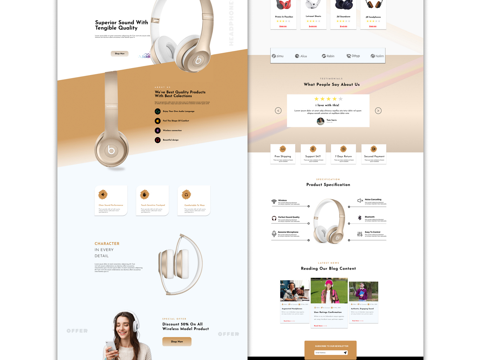 Headphone Landing Page by ronak kalariya on Dribbble