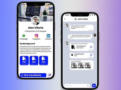 Somnium - Direct Messaging Recruiter App dailyui design figma freelancerecruitapp mobile apps ui ux