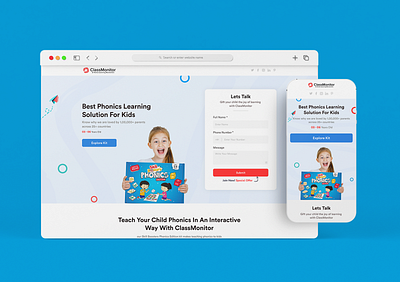 Landing Page For Lead Generation clean education education website kid landing page kid website kids landing page lead generation ui ux web design
