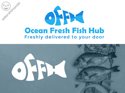 Branding for Ocean Fresh Fish Hub blue brand branding fish fish logo fish typography graphic graphic design illustration logo logo designer minimal typo typography typography logo vector wordmark