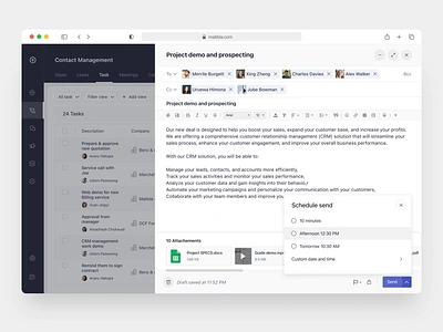 CRM - Mail compose animation attachment business compose crm mail meeting participants priority production software saas schedule mail secure mail sudhan web