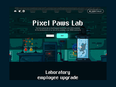 NFT Pixel Paws Lab animation bitcoin design ethereum illustration landing page nft one page ui ux web website