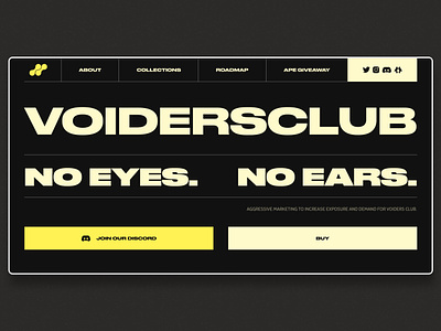 VOIDERSCLUB - NFT Website bitcoin crypto cryptocurrency homepage marketplace nft opensea token ui ux web design website