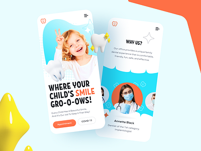 Child Dental Clinic Mobile App app appointment clinic dental dentistry design doctor ios mobile teeth ui ux