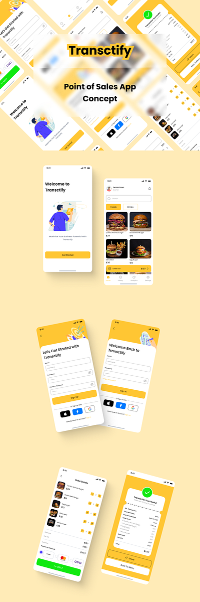 Transctify: Point of Sales App app design mobile mobile app point of sales pos ui uiux ux web