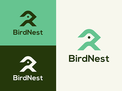 Bird's Nest Logo Branding arrrow bird birds brand identity branding creative logo design home house lettermark logo mark minimalist modern logo negative space logo nest r letter simple symbol vector