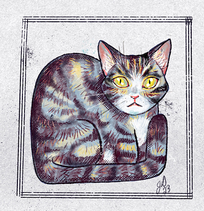 Cat digital art design illustration