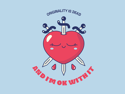 Originality is dead character color palette cute design flat graphic graphic design heart illustration illustrator poster poster design quotes vector