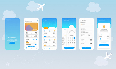 Flight Ticket Mobile App app branding design graphic design illustration logo typography ui ux vector