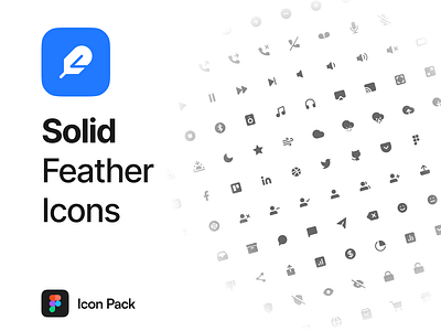Solid Feather Icons app design design system feather feather icons free icons icon library icon pack icon set iconography icons solid icons