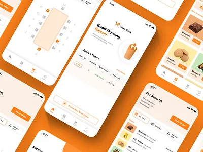 Office Catering Service Management app design flat illustration management office ui ux vector