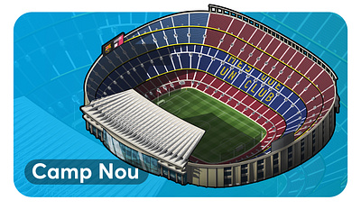 Camp Nou Stadium, Barcelona barcelona campnou graphic design isometric