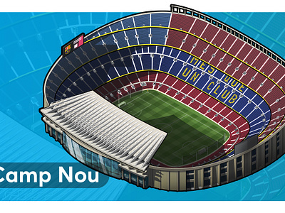 Camp Nou Stadium, Barcelona barcelona campnou graphic design isometric
