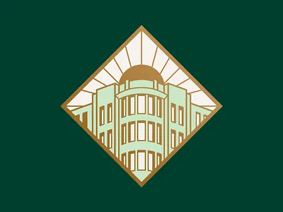 Art Deco Building art deco badge branding building illustration logo logo design minimal typography
